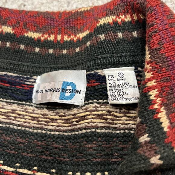 Paul Harris Vintage Christmas Cardigan Sweater Sz S Fair Isle Holiday Nordic - Picture 3 of 6